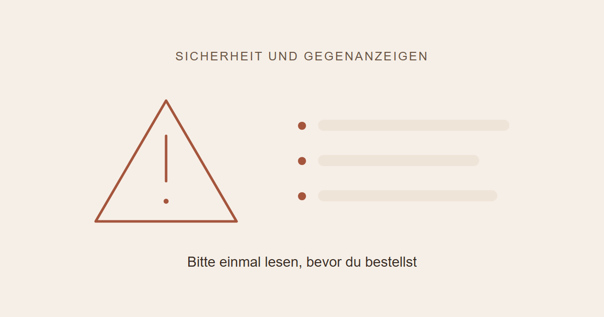 Hinweiszeichen zu Gegenanzeigen