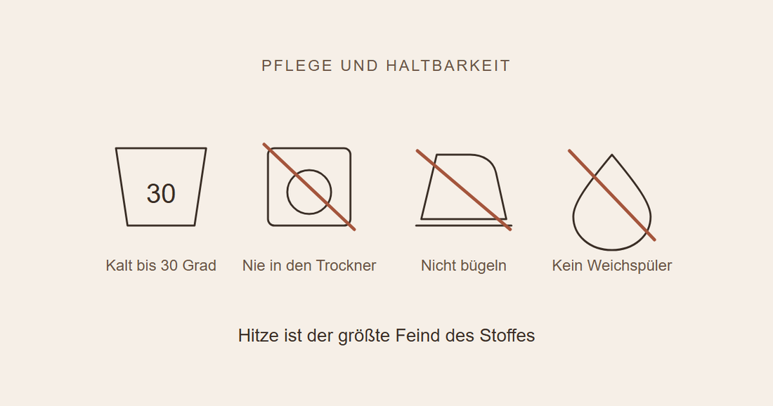 Pflegesymbole für elastische Sportkleidung