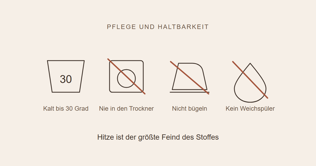 Pflegesymbole für elastische Sportkleidung