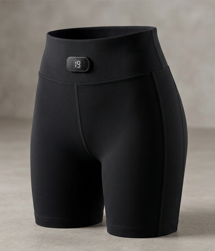 EMS Leggings kurz in Schwarz mit Bedieneinheit am Bund