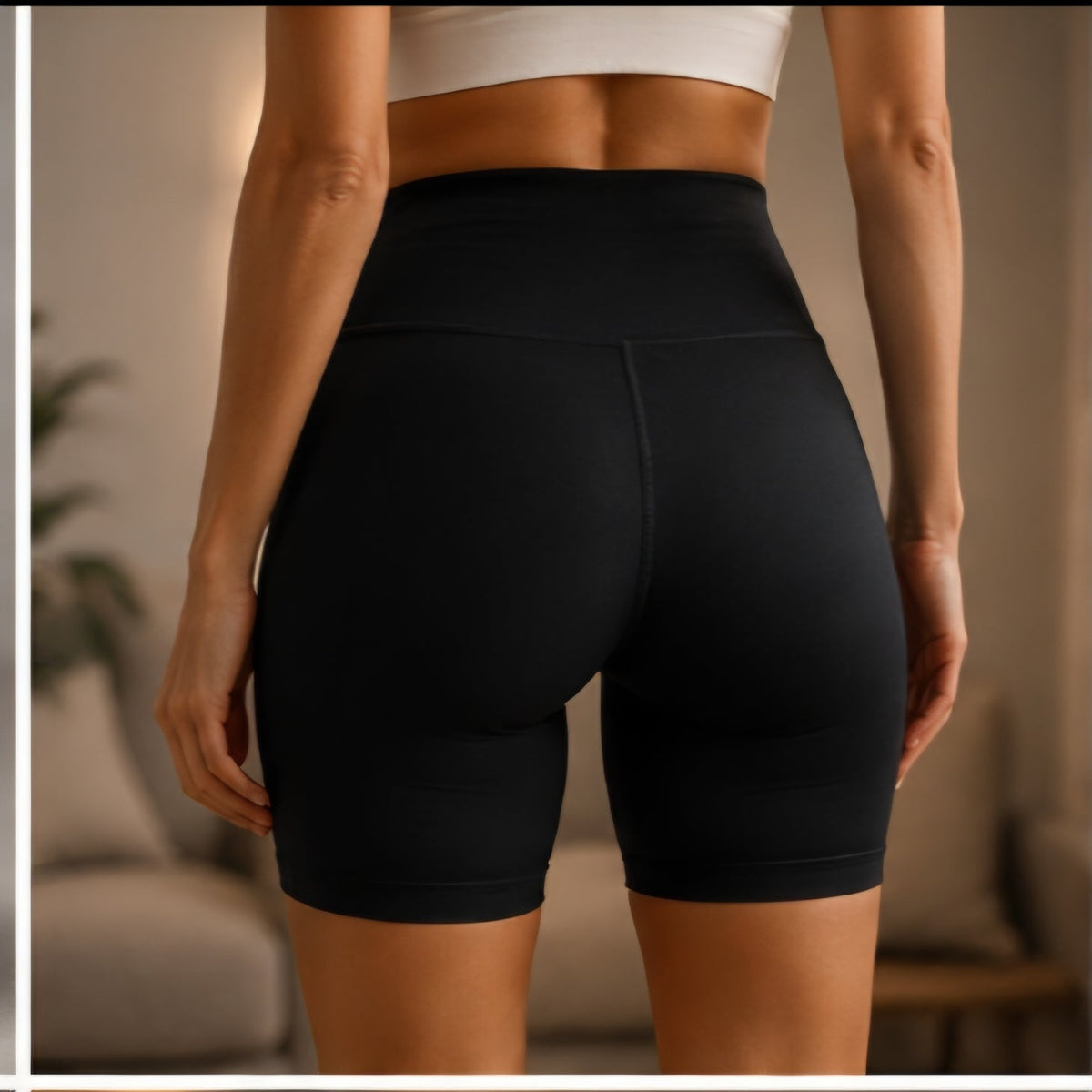 Kurze EMS-Leggings von hinten, enge Passform